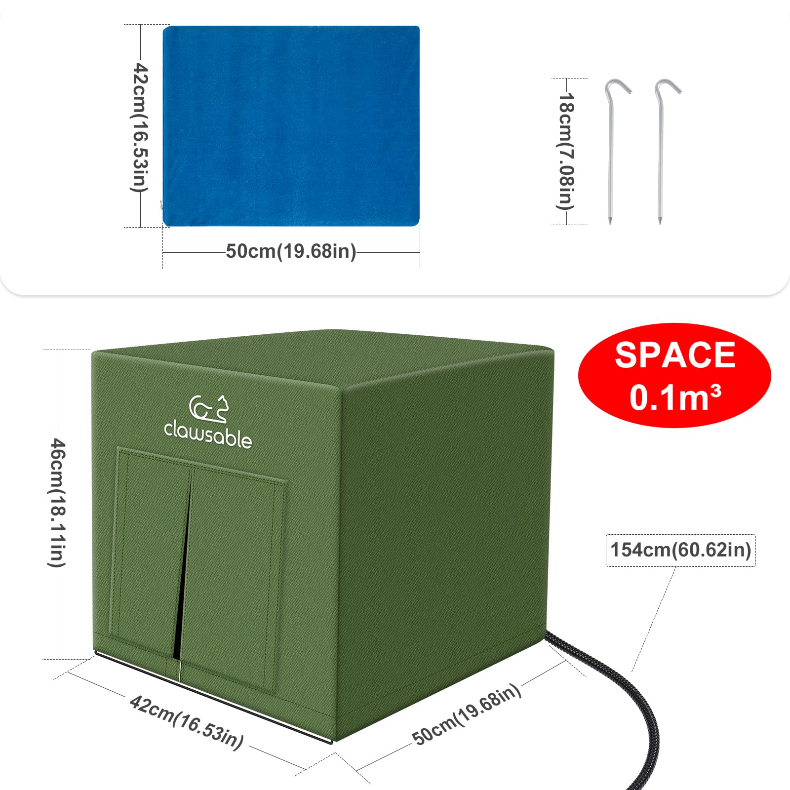 Amazon | EEKKII 大型暖房キャットハウス 冬の屋外猫用 高架&耐候性 猫